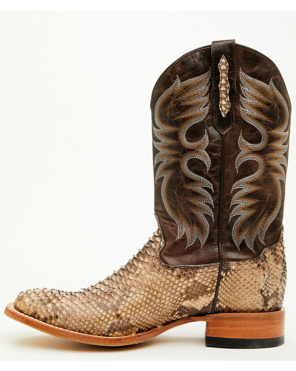 Cody James - Men's Exotic Python Western Boots - Broad Square Toe | Dark Brown