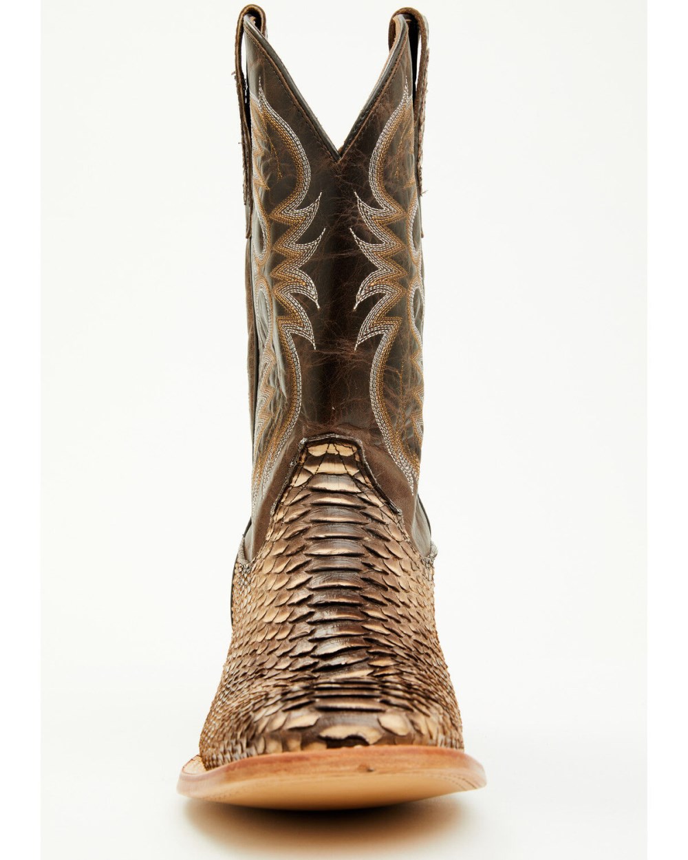 Cody James - Men's Exotic Python Western Boots - Broad Square Toe | Dark Brown