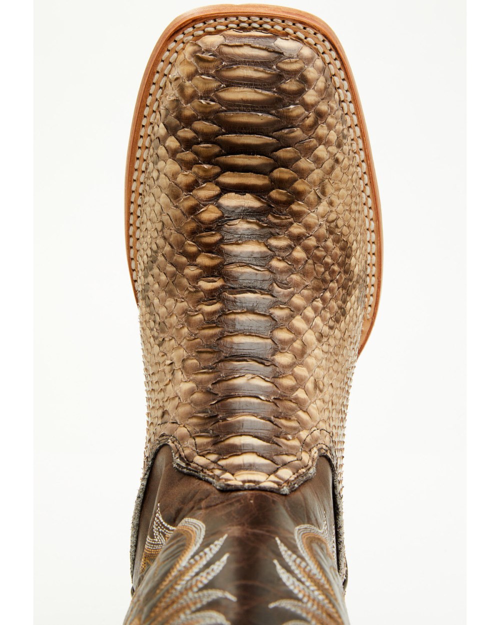 Cody James - Men's Exotic Python Western Boots - Broad Square Toe | Dark Brown