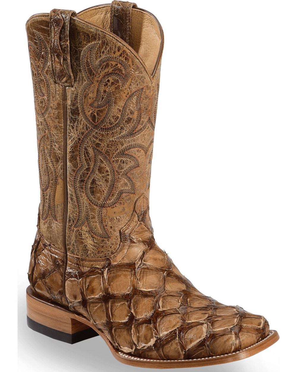 Cody James - Men's Pirarucu Exotic Boots - Broad Square Toe | Brown Cody James - Men's Pirarucu Exotic Boots - Broad Square Toe | Brown