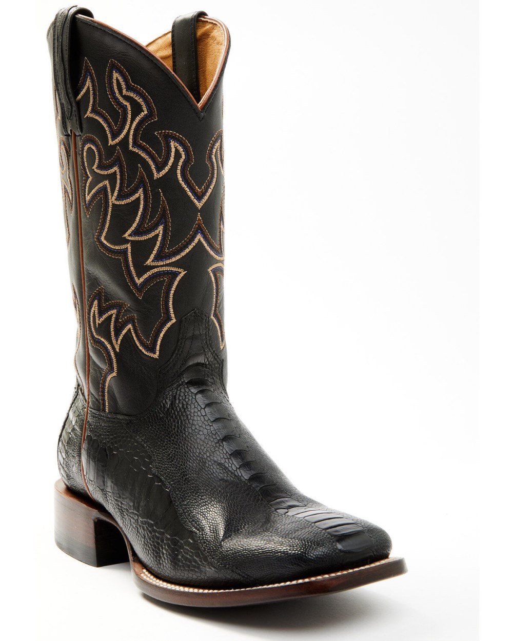Cody James - Men's Exotic Ostrich Leg Western Boots - Broad Square Toe | Black Cody James - Men's Exotic Ostrich Leg Western Boots - Broad Square Toe | Black