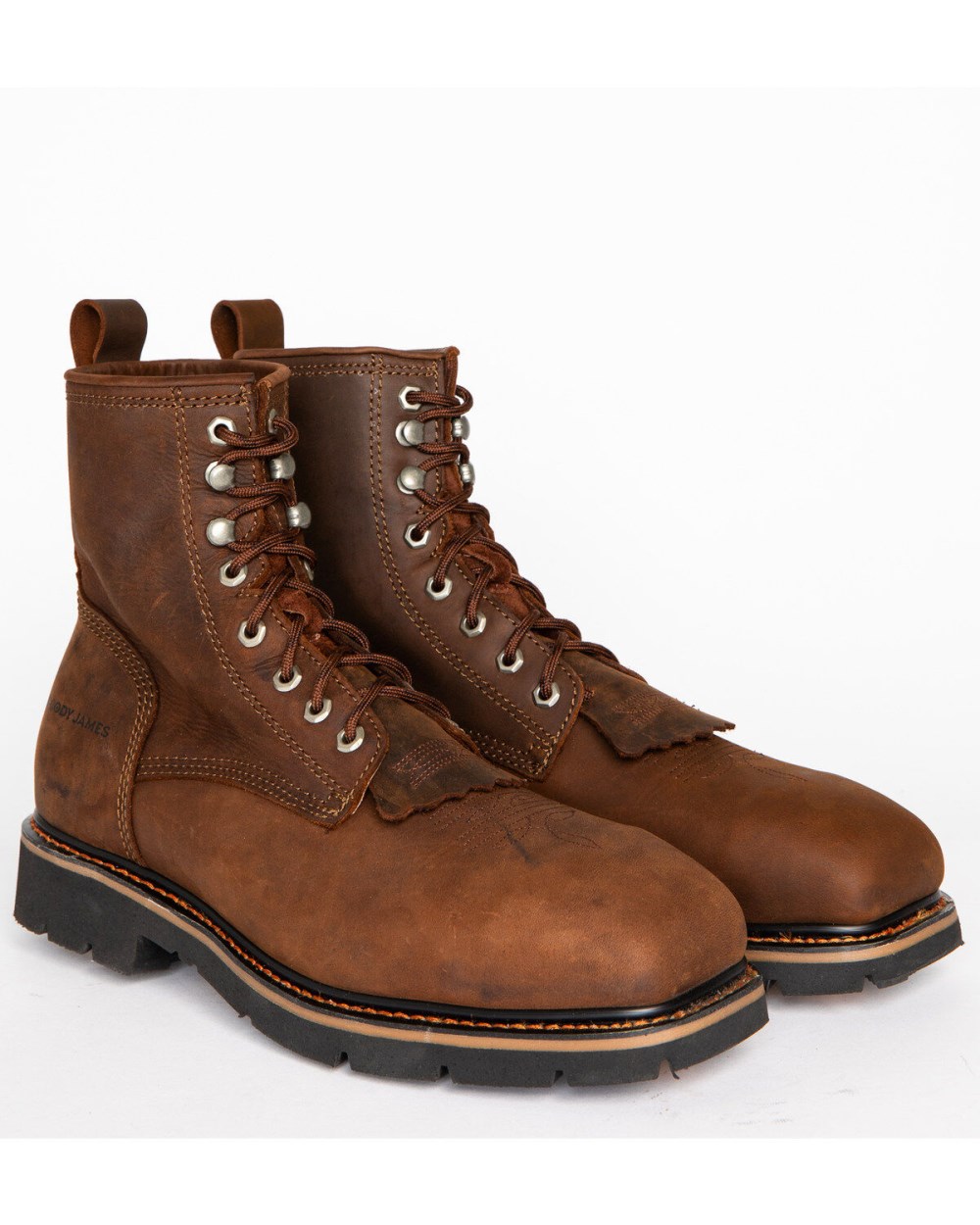 Cody James - Men's 8" Mustang Lace-Up Kiltie Work Boots - Composite Toe | Brown Cody James - Men's 8" Mustang Lace-Up Kiltie Work Boots - Composite Toe | Brown