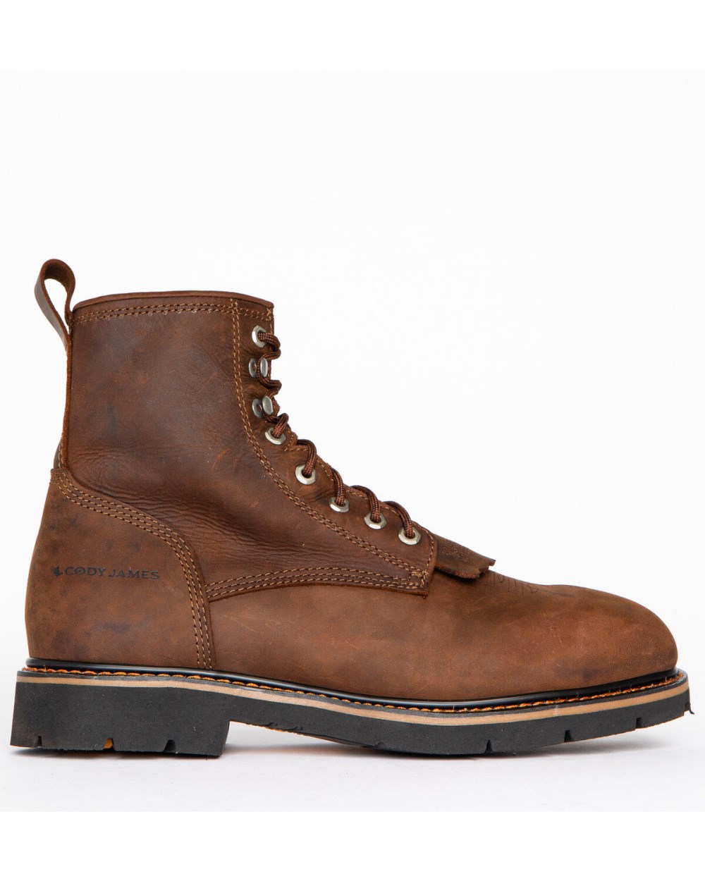 Cody James - Men's 8" Mustang Lace-Up Kiltie Work Boots - Composite Toe | Brown Cody James - Men's 8" Mustang Lace-Up Kiltie Work Boots - Composite Toe | Brown