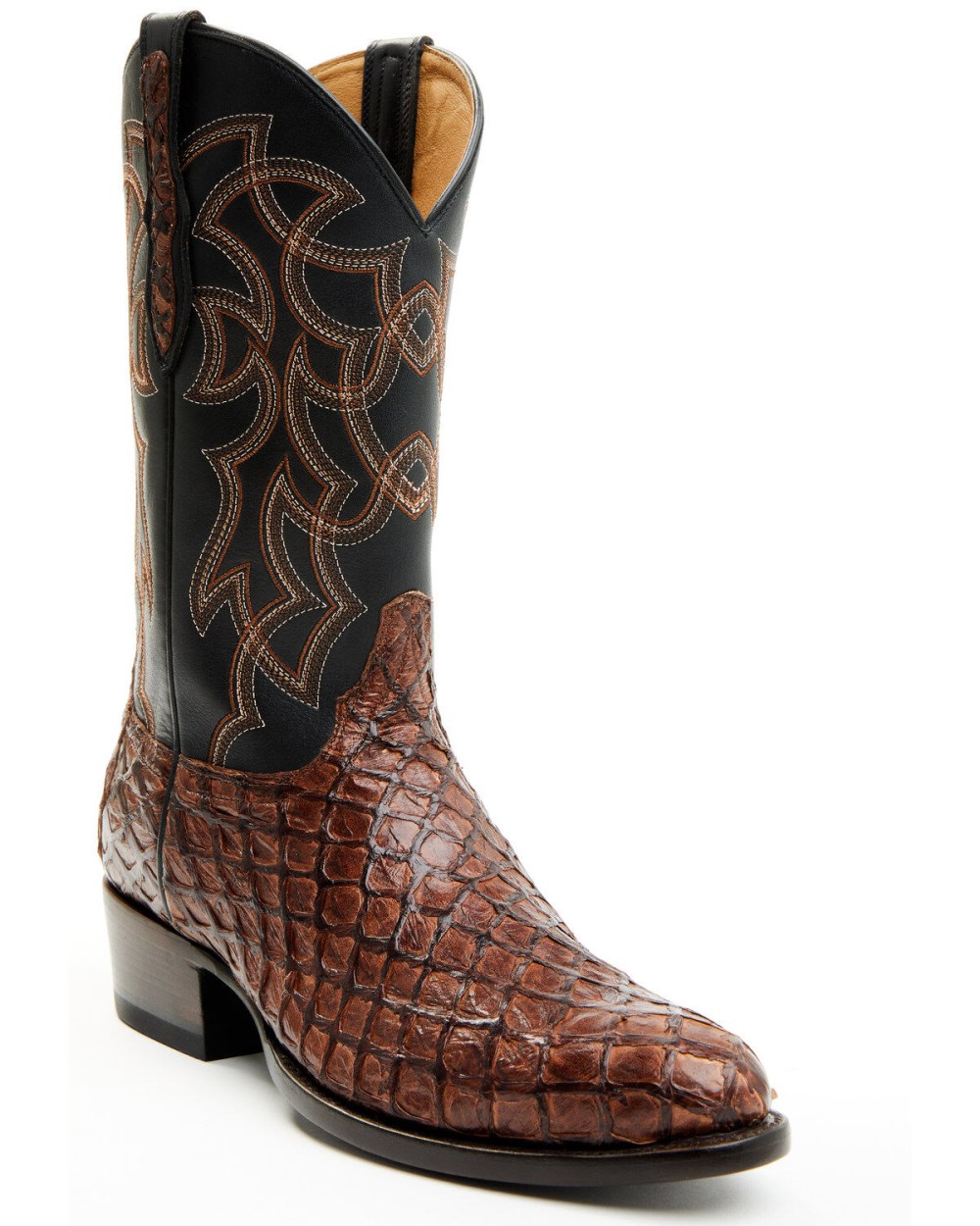 Cody James - Men's Exotic Pirarucu Western Boots - Round Toe | Dark Brown Cody James - Men's Exotic Pirarucu Western Boots - Round Toe | Dark Brown