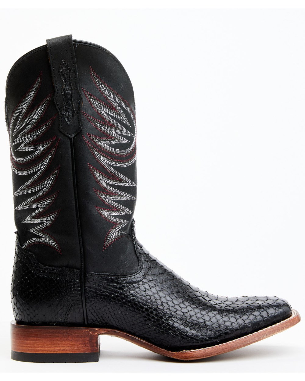 Cody James - Men's Matte Python Exotic Western Boots - Broad Square Toe | Black