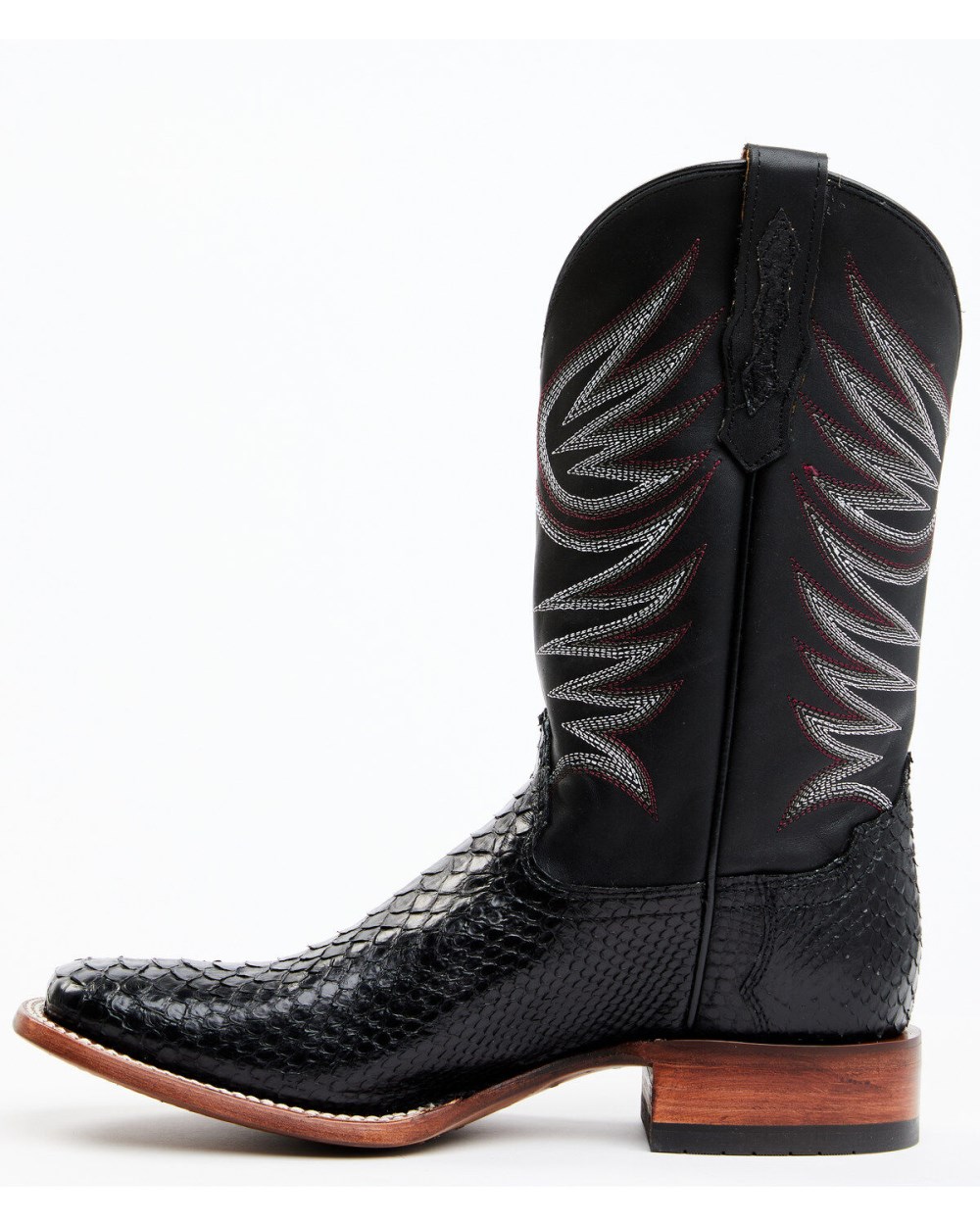 Cody James - Men's Matte Python Exotic Western Boots - Broad Square Toe | Black