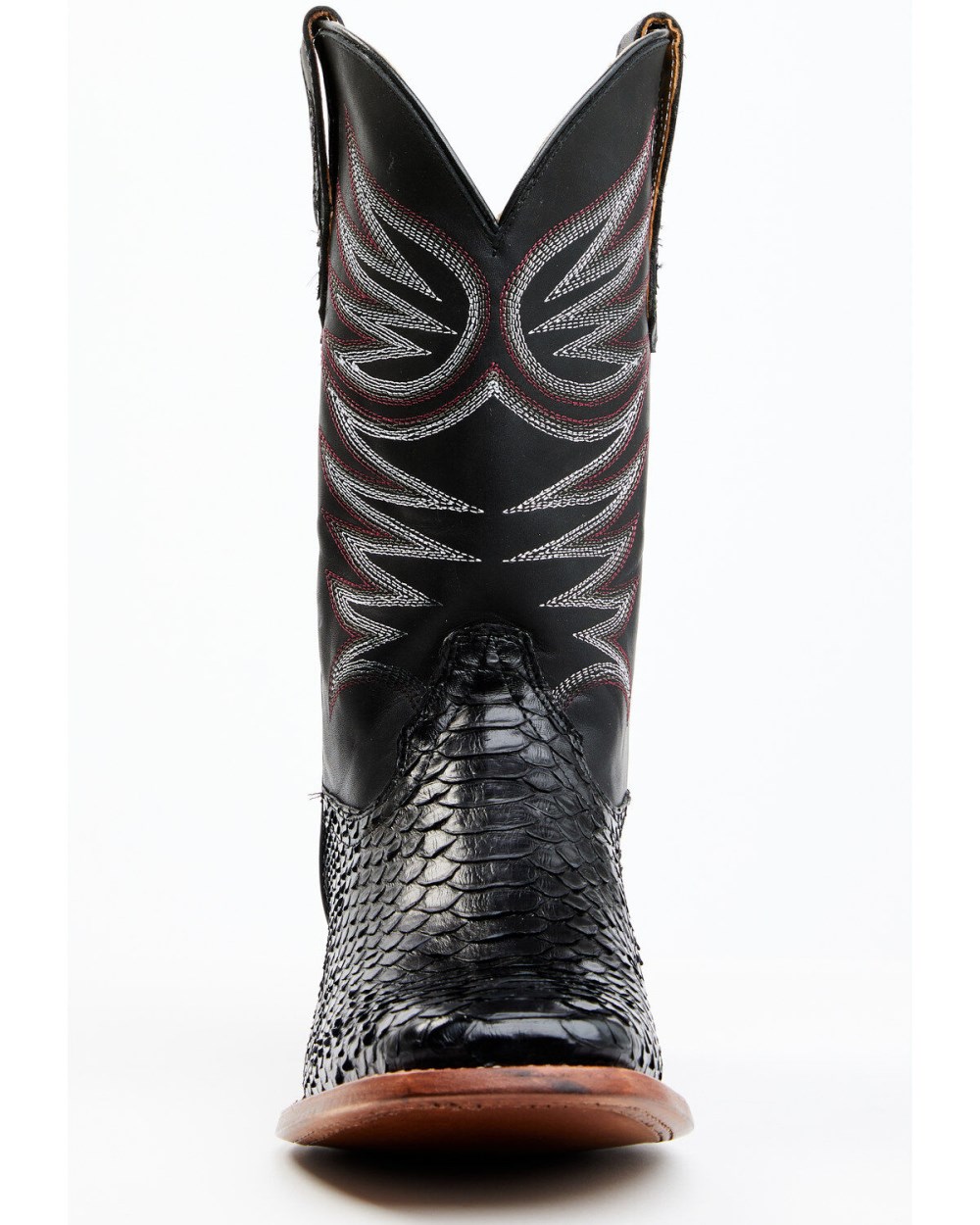 Cody James - Men's Matte Python Exotic Western Boots - Broad Square Toe | Black