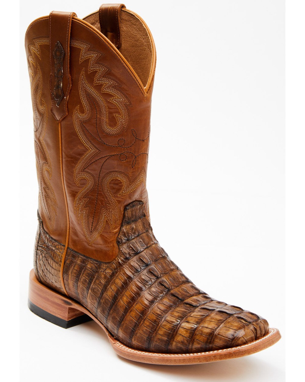 Cody James - Men's Exotic Caiman Tail Skin Western Boots - Broad Square Toe | Brown