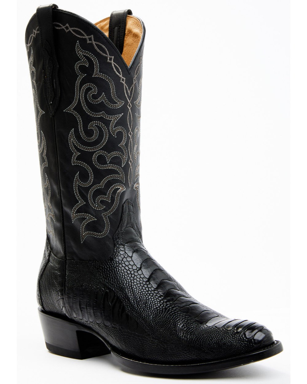 Cody James - Men's Exotic Ostrich Leg Western Boots - Round Toe | Black