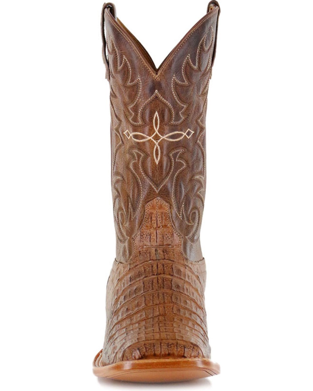 Cody James - Men's Burnished Caiman Exotic Boots - Wide Square Toe | Brown