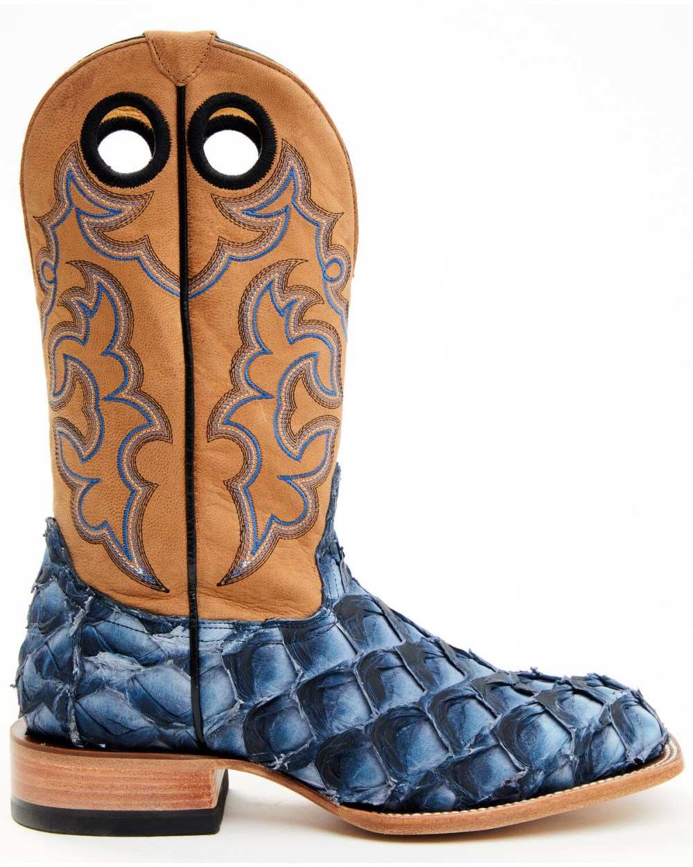Cody James - Men's Exotic Pirarucu Western Boots - Broad Square Toe | Blue