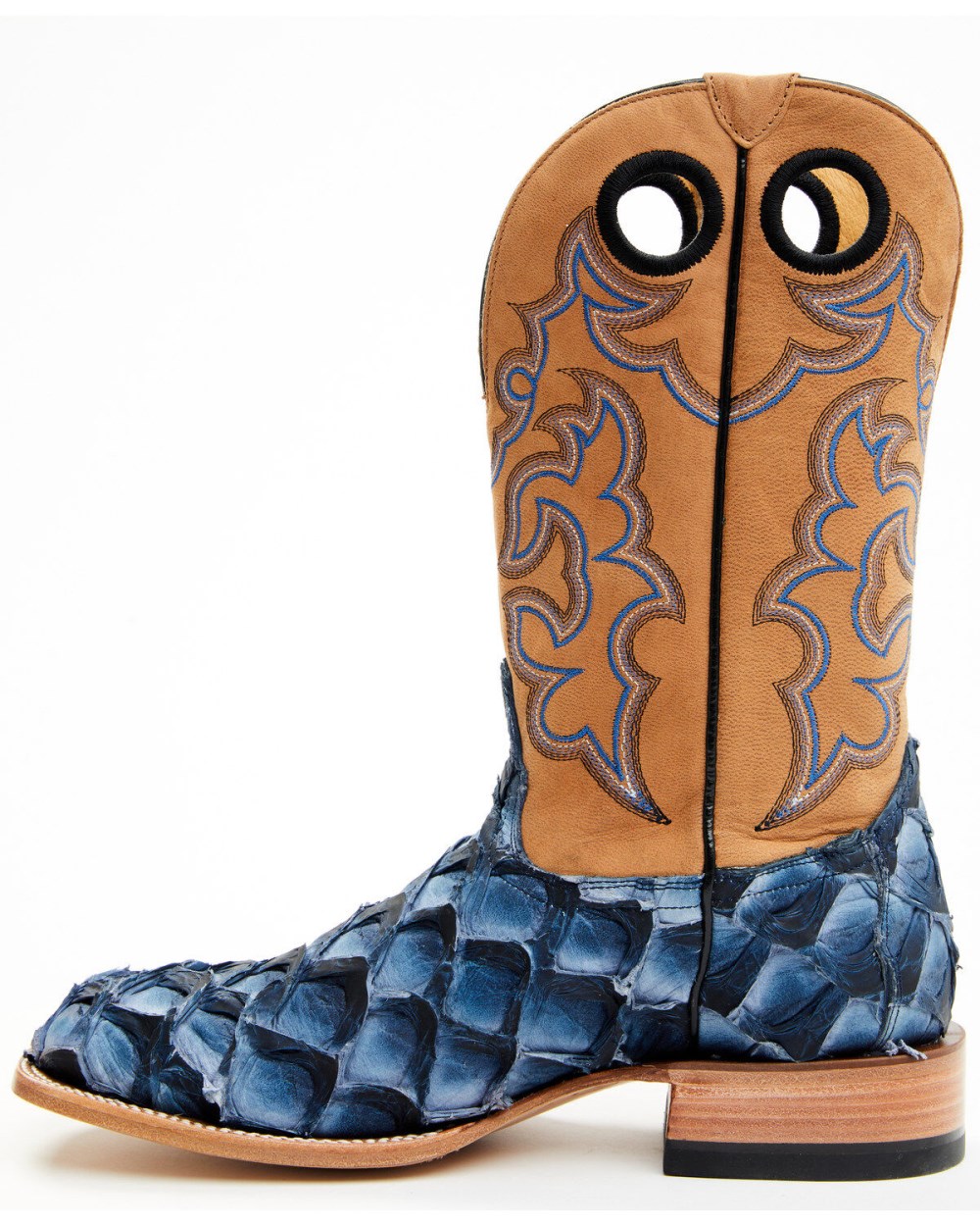 Cody James - Men's Exotic Pirarucu Western Boots - Broad Square Toe | Blue