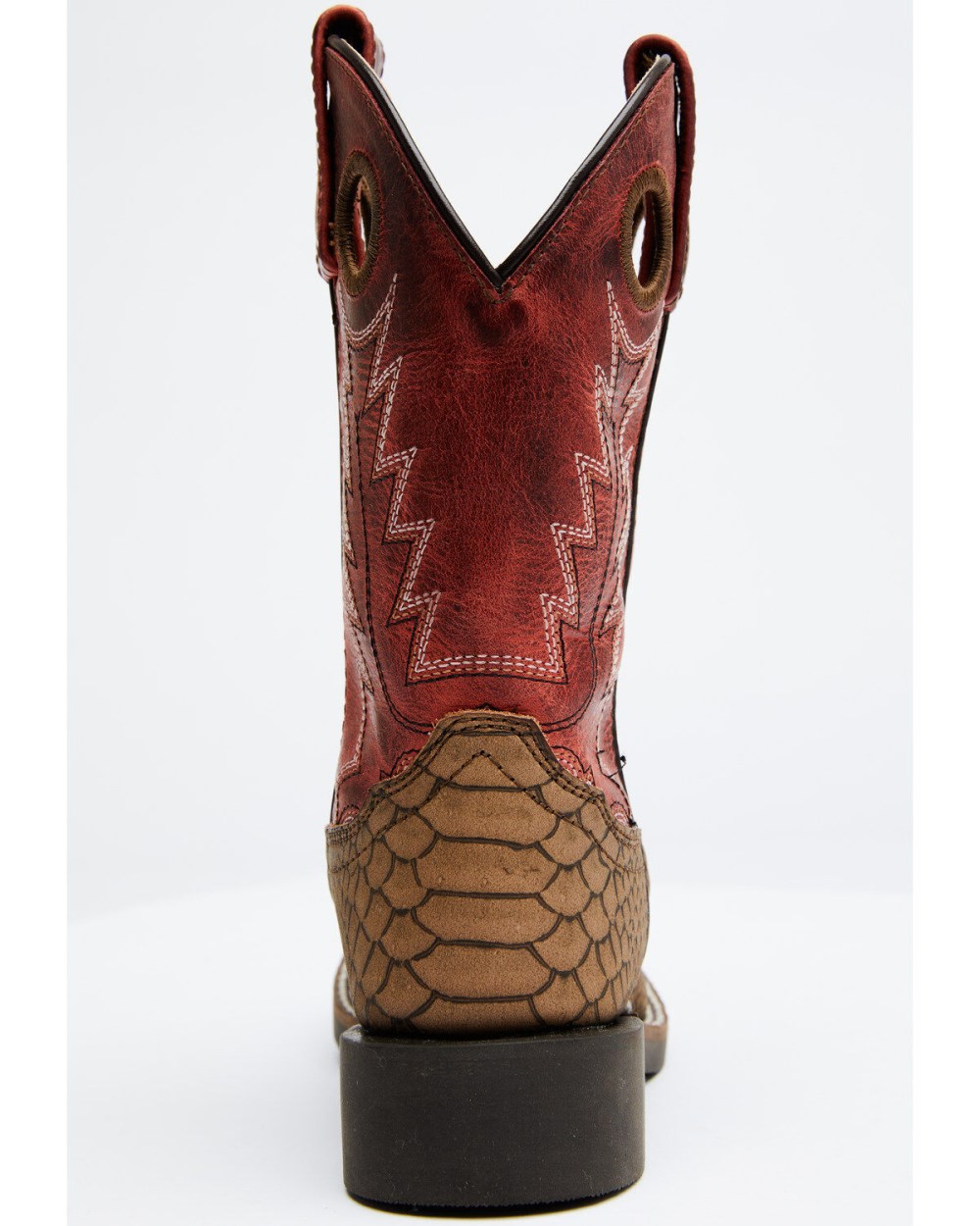 Cody James - Boys' Reptile Print Western Boots - Broad Square Toe | Red/brown