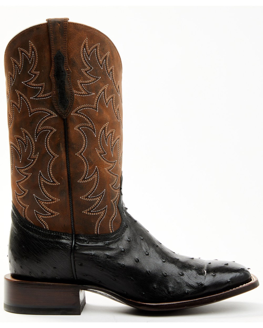 Cody James - Men's Saddle Black Full-Quill Ostrich Exotic Western Boots - Broad Square Toe | Black Cody James - Men's Saddle Black Full-Quill Ostrich Exotic Western Boots - Broad Square Toe | Black