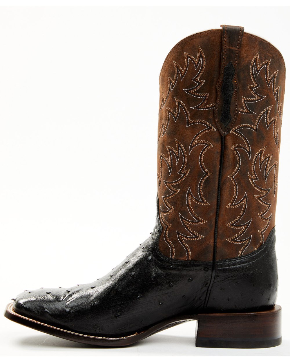 Cody James - Men's Saddle Black Full-Quill Ostrich Exotic Western Boots - Broad Square Toe | Black Cody James - Men's Saddle Black Full-Quill Ostrich Exotic Western Boots - Broad Square Toe | Black