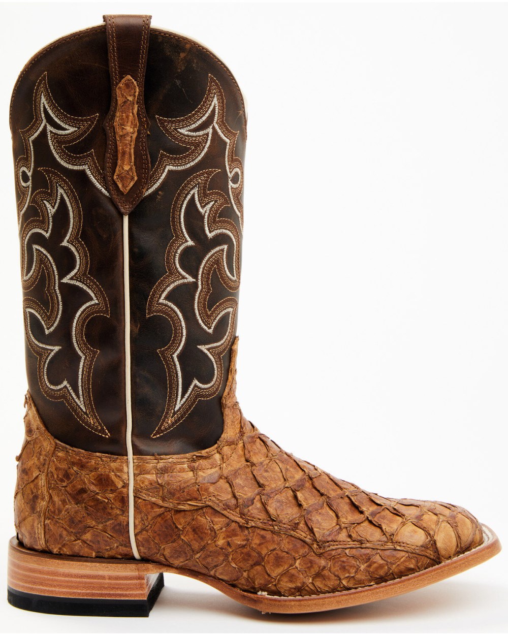 Cody James - Men's Exotic Pirarucu Skin Western Boots - Broad Square Toe | Brown Cody James - Men's Exotic Pirarucu Skin Western Boots - Broad Square Toe | Brown