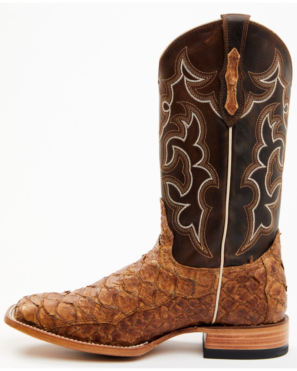 Cody James - Men's Exotic Pirarucu Skin Western Boots - Broad Square Toe | Brown Cody James - Men's Exotic Pirarucu Skin Western Boots - Broad Square Toe | Brown