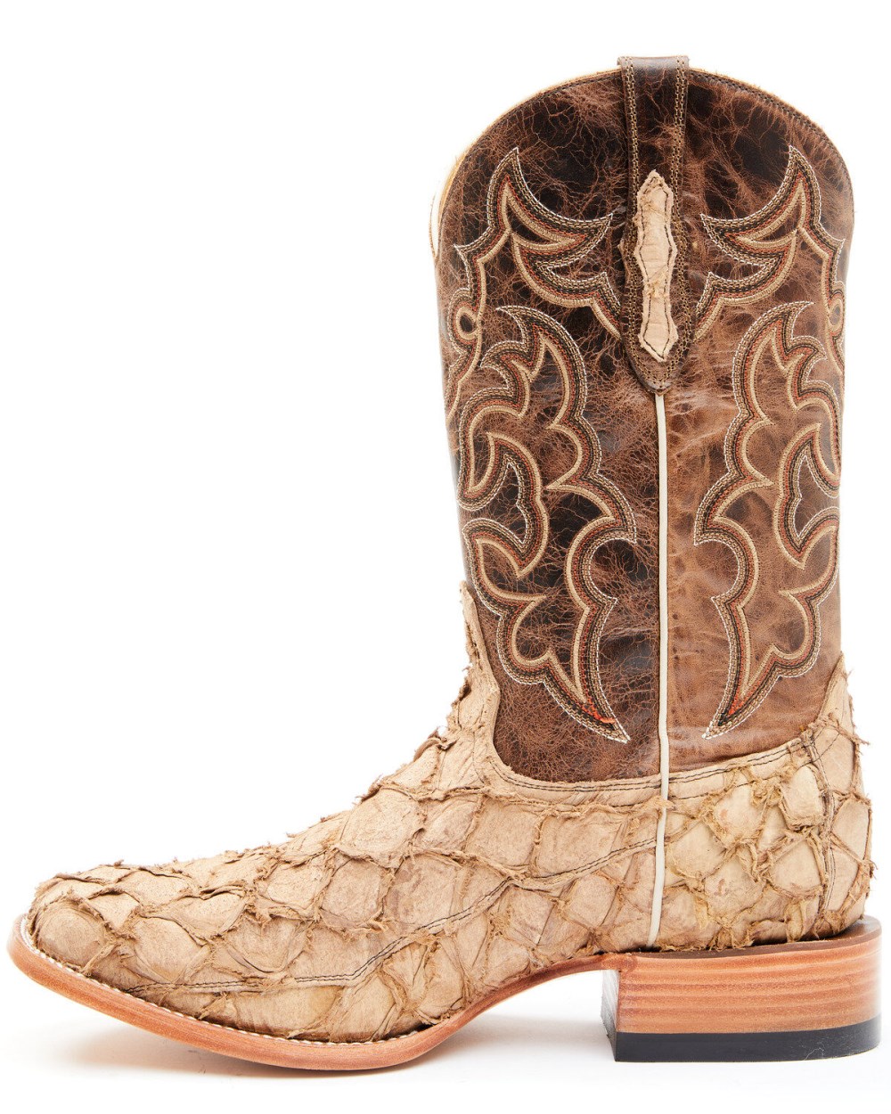Cody James - Men's Exotic Pirarucu Western Boots - Broad Square Toe | Tan