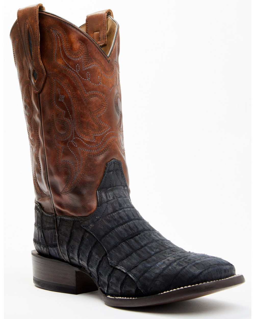 Cody James - Men's Exotic Caiman Western Boots - Broad Square Toe | Blue Cody James - Men's Exotic Caiman Western Boots - Broad Square Toe | Blue